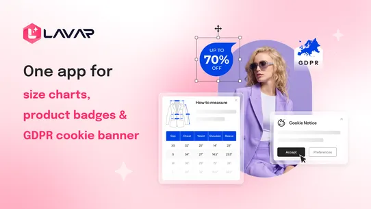 LV Size Chart, Product Badges screenshot