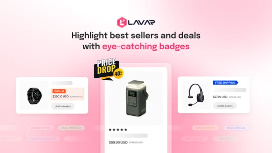 LV Size Chart, Product Badges screenshot