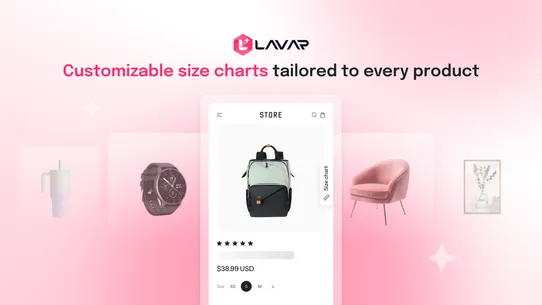 LV Size Chart, Product Badges screenshot