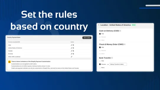 CI Country Payment Rules screenshot
