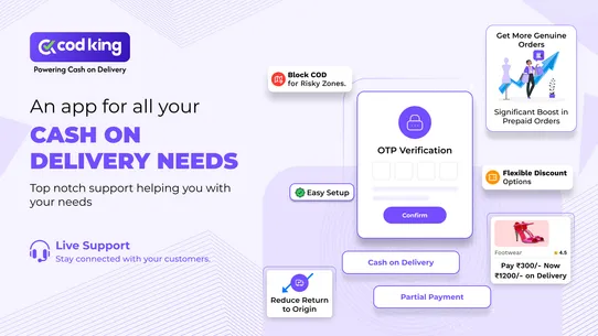 COD King‑COD Fees &amp; OTP Verify screenshot