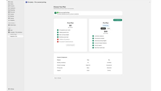 Circulaire ‑ Pre‑owned pricing screenshot