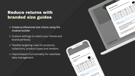 Sizely ‑ Custom Size Charts screenshot