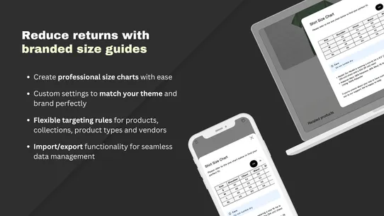 Sizely ‑ Custom Size Charts screenshot
