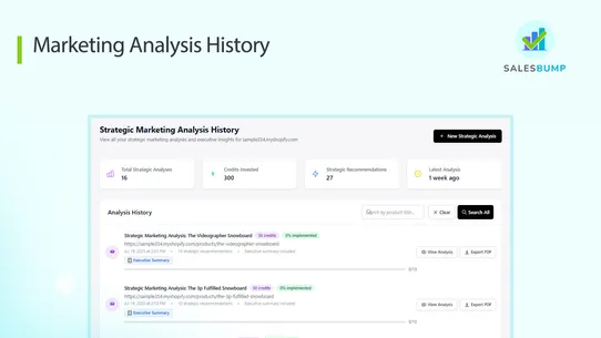 SalesBump ‑ Marketing Analysis screenshot