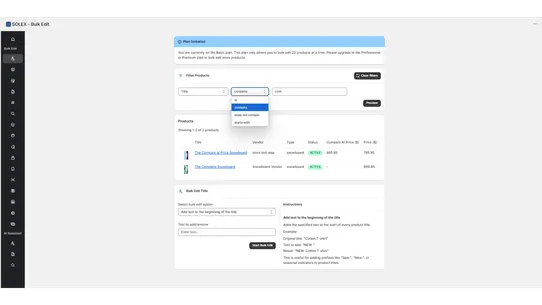 SOLEX ‑ Bulk Edit screenshot