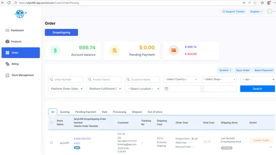 Skyfulfill Dropshipping screenshot