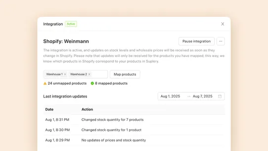 Suplery integration screenshot