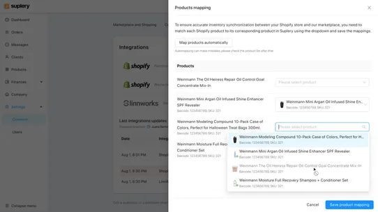 Suplery integration screenshot