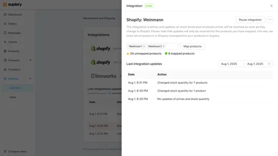 Suplery integration screenshot