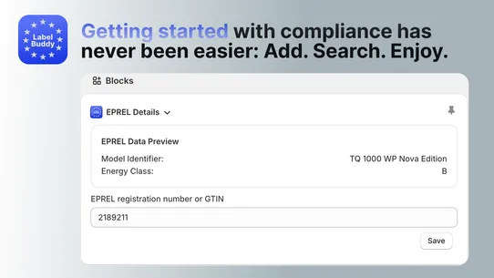 Eprel Label Buddy screenshot