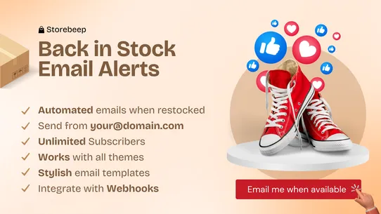 Back in stock alerts Storebeep screenshot