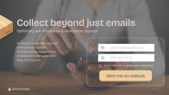 Back in stock alerts Storebeep screenshot