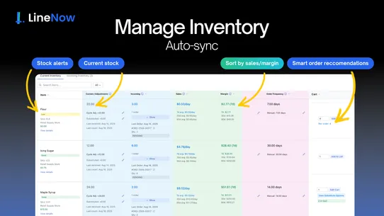 LineNow Inventory and PO&#39;s screenshot
