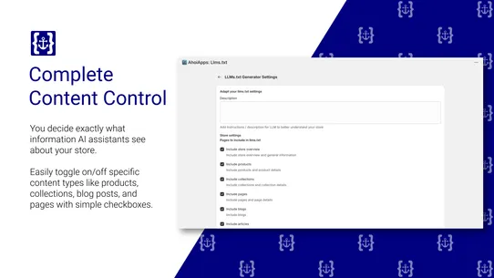 Ahoi Apps Llms.txt generator screenshot