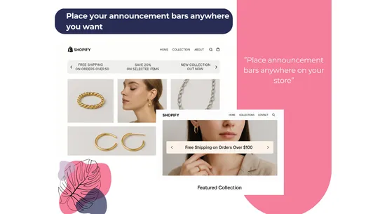 Triple‑announcement‑bar screenshot