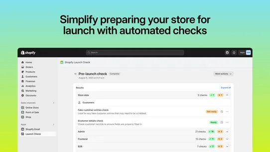 Shopify Launch Check screenshot