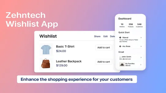 Zehntech Wishlist App screenshot