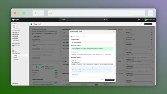 ShopyGenie: AI SEO for Store screenshot