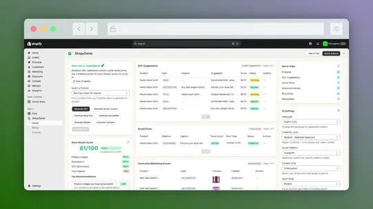 ShopyGenie: AI SEO for Store screenshot