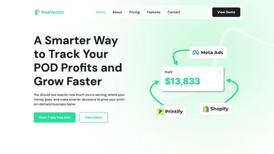 PodVector: POD Profit Tracker screenshot