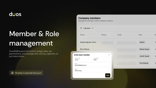 Duos B2B Management screenshot
