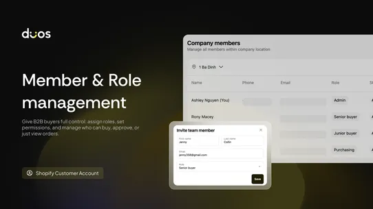 Duos B2B Management screenshot
