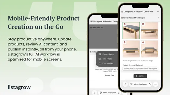Listagrow AI Product Generator screenshot