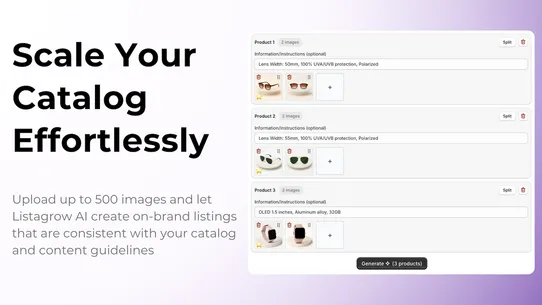 Listagrow AI Product Generator screenshot