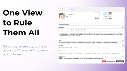 Listagrow AI Product Generator screenshot