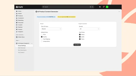EcommAI Product Generator screenshot