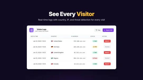 Securify: IP &amp; Country Blocker screenshot
