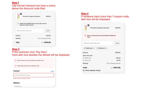 Restrict Multi Discount Codes screenshot