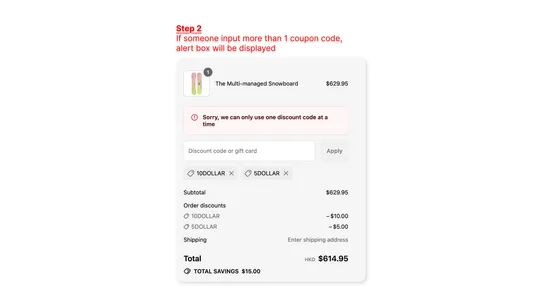 Restrict Multi Discount Codes screenshot