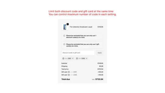 Restrict Multi Discount Codes screenshot