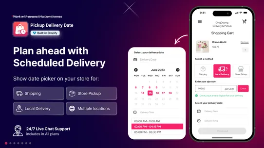 D: Local Delivery Date, Pickup screenshot