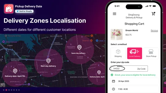 D: Local Delivery Date Picker screenshot