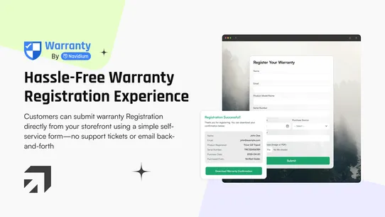 Navidium Product Warranty screenshot
