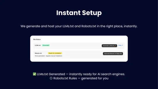 GEO AI LLMs.txt &amp; Robots.txt screenshot