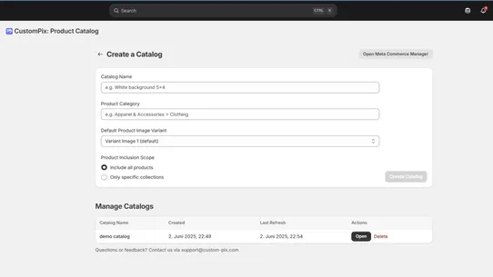 CustomPix Product Catalog screenshot