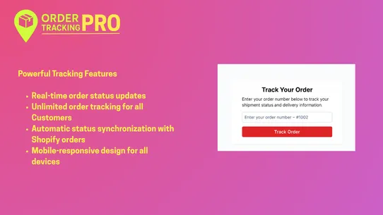 Order Tracking Page Pro screenshot