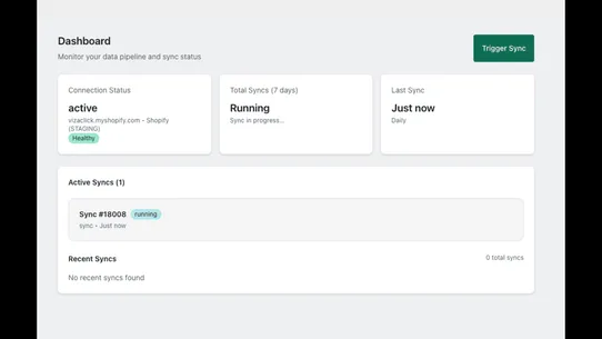 VizaClick Data Sync screenshot
