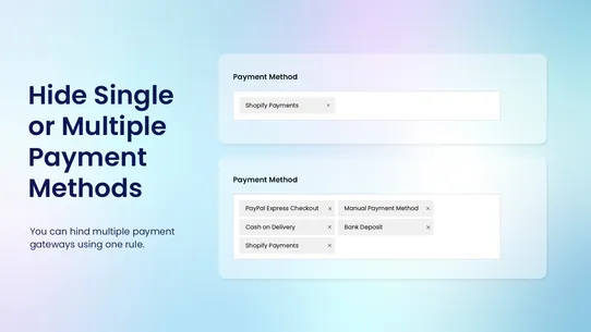 payFn: Payment Method Rules screenshot