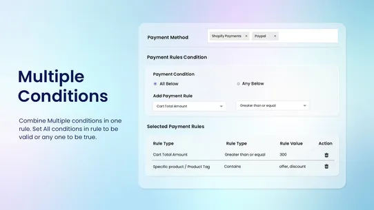 payFn: Payment Method Rules screenshot