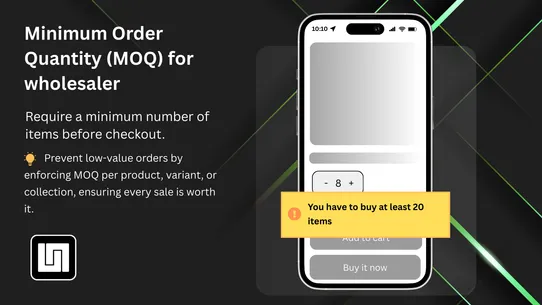 Uppush ‑ Order Limits Quantity screenshot