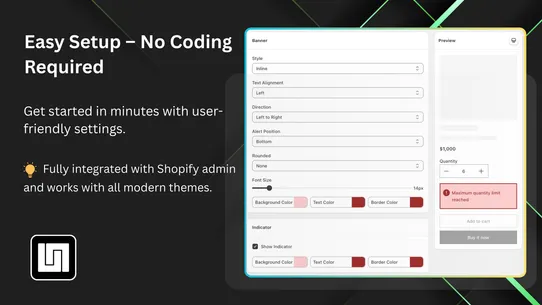 Uppush ‑ Order Limits Quantity screenshot