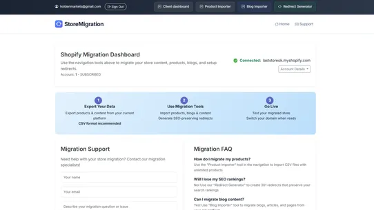 DIY Store Migration screenshot