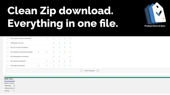 SWC ‑ Product Save &amp; Sync screenshot
