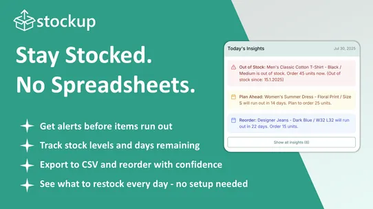 Stockup ‑ Inventory Insights screenshot