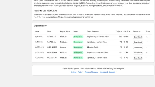 JSONL Exporter screenshot